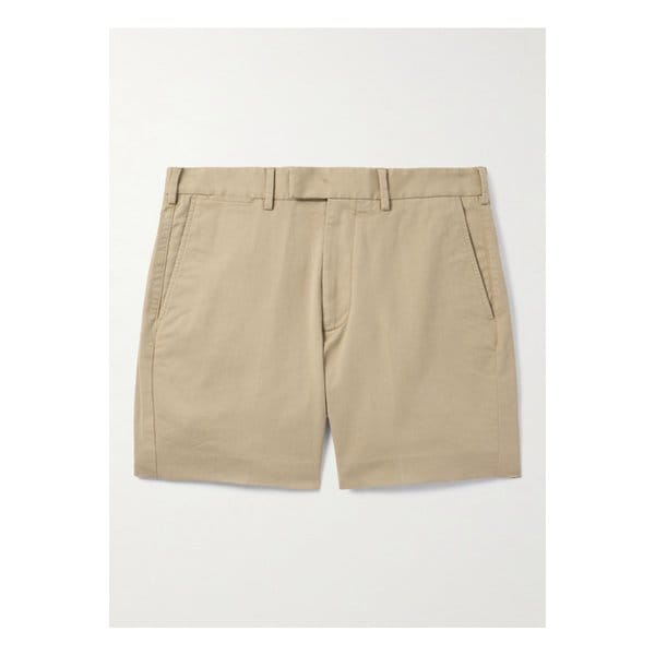 스트레이트 레그 플리츠 스트레치 코튼 트윌 쇼츠 46376663162880802