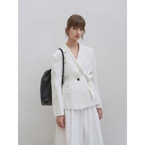 STRAP COTTON BLAZER [WHITE]