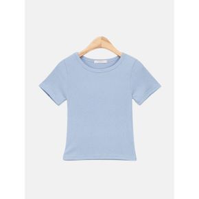 여성 여름 데일리 이너 기본 스판 레이온 라운드넥 크롭 반팔 티셔츠 LMGT009_P424642927