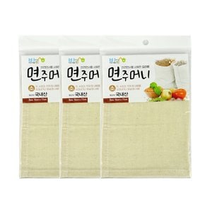 바른생활 면주머니(소 15x17cm)-3개 찜시트 찜기깔개 면보