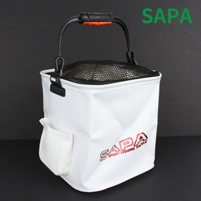 SAPA 주머니 낚시두레박 사각두레박 밑밥통 살림통 물통 24cm WH