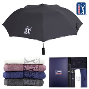 [PGA TOUR] 2단자동/3단완전자동 로고 바이어스 양산 겸용 우산 + 죽사바스타올 1P+ 190g 호텔타올2P 세트 20개 이상 주문가능