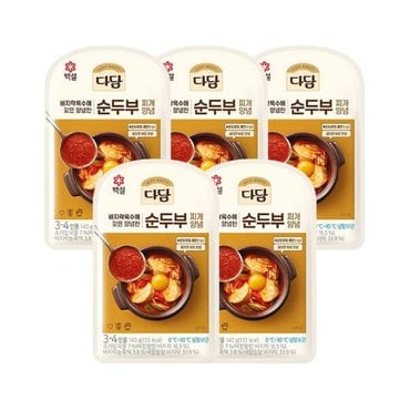 CJ제일제당 다담 순두부찌개 양념 140g x5개