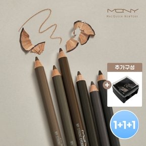 [1+1+1] MQNY 마이스트롱 아이브로우 펜슬 1.2g 6종 (+샤프너) /퍼스널컬러 하드파우더