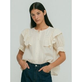 V-neck Frill Blouse VC2333BL008M