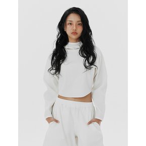 와플 우먼스 트레일 크롭 래글런 후디-아이보리