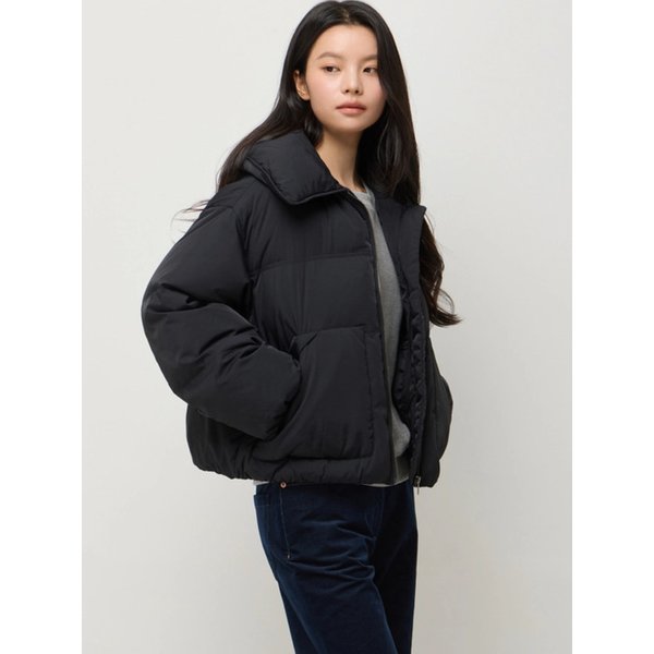 아웃 포켓 셔츠형 패딩 점퍼_SAPDE1561BK