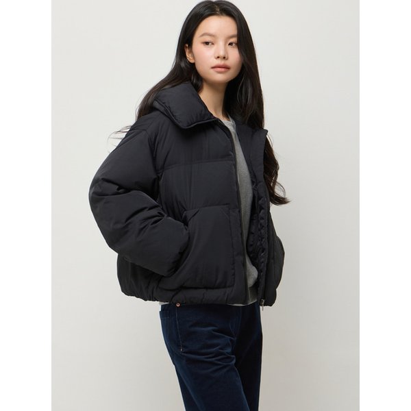 아웃 포켓 셔츠형 패딩 점퍼_SAPDE1561BK