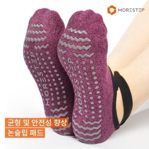 논슬립 파일 요가양말 3매세트 / 필라테스 리본 토삭스