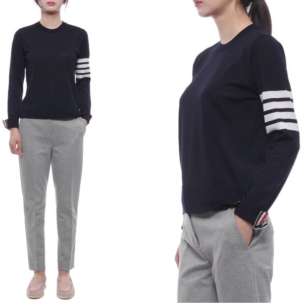 [부산점] 26SS 여성 사선 스트라이프 울 니트 (FKA280A Y1014 415 26S)