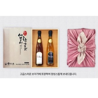 미센토 예천 어무이 국산 참기름 미송나무 2호 선물세트(참기름500ml+들기름500ml)