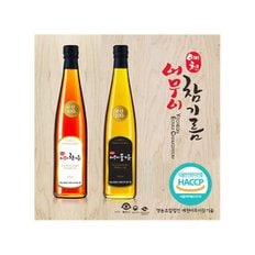 예천 어무이 국산 참기름 미송나무 2호 선물세트(참기름500ml+들기름500ml)