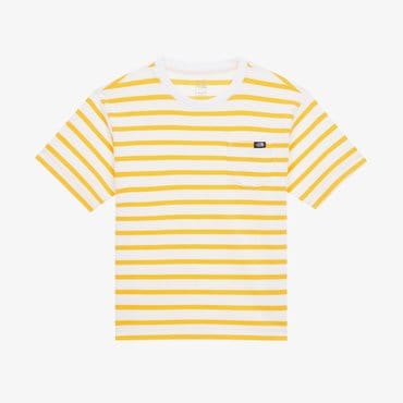 노스페이스 [노스페이스키즈 공식] NT7UR01T 키즈 글랜 스트라이프 반팔 라운드 티_YELLOW