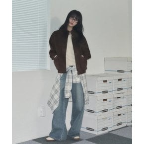 더블 포켓 스웨이드 블루종 자켓LRJK6102