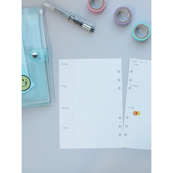 6공 바인더 리필 No.2_free note & weekly