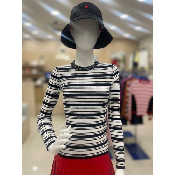 [여주점] 여성 스트라이프 골조직 라운드넥 스웨터 GP322LKP93