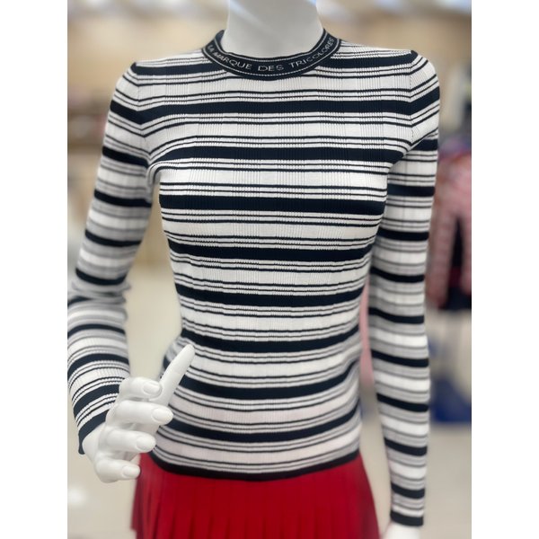 [여주점] 여성 스트라이프 골조직 라운드넥 스웨터 GP322LKP93