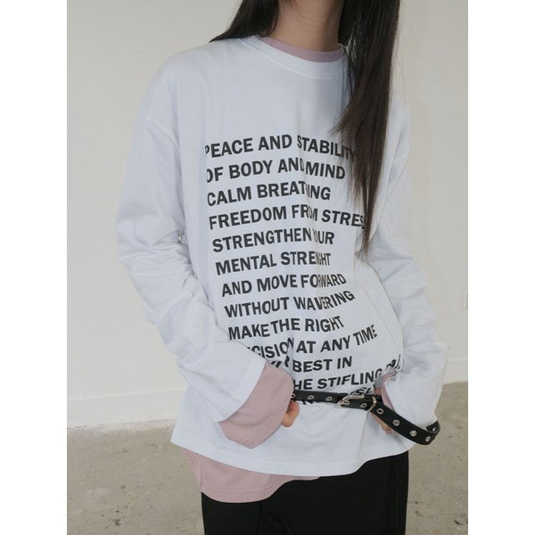 Relaxes Lettering Long Sleeve_WHITE