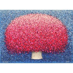 김성지 20호 거실그림액자 핑크나무그림 돈나무 복들어오는그림 개업선물  풍수인테리어액자
