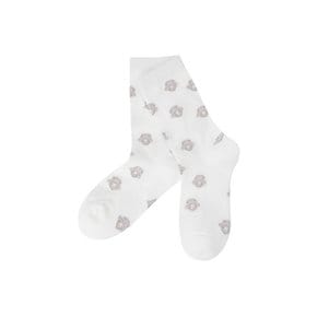 (W) Lettering Jaquard Knee Socks G6LAX26232WHX