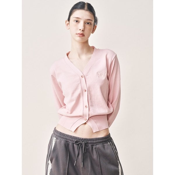 MINI BUTTERFLY SOFT V-CARDIGAN_PINK