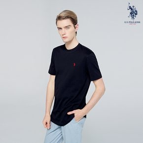 [U.S. POLO ASSN.] SS 남성 화이트라벨 PIMA COTTON 라운드 티셔츠_BLACK