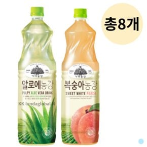 가야농장 알로에 + 복숭아 주스 음료 1.5L 총 8개