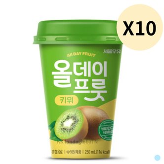  서울우유 올데이프룻 키위 음료 주스 과일 250ml 10개