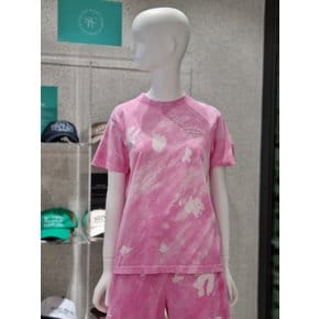 [시흥점] 공용 핑크 Wellness Ivy Tie Dye 라운드 반팔 티셔츠 GHT38S010