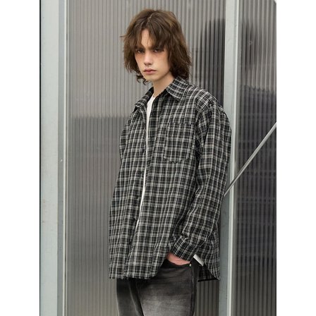 WAAR [3TYPE] OVERFIT CHECK SHIRT
