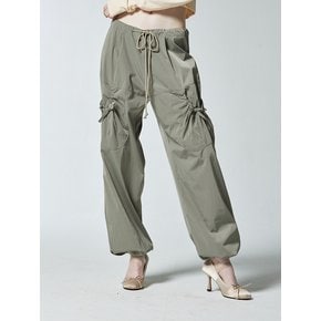 PLUMPY POCKET WIDE PANTS - KHAKI