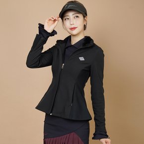 여성 골프웨어 제이제인 퍼 카라 슬림집업 (black)