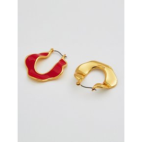 Petals Hoop Earrings_Red