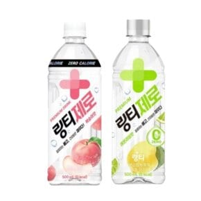 링티 제로 500ml 12개 (복숭아6개+레몬라임6개) 수분충전 제로칼로리