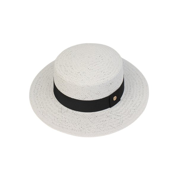 White Small Logo Panama Hat 파나마햇