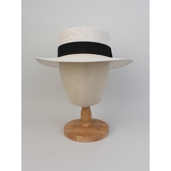 White Small Logo Panama Hat 파나마햇