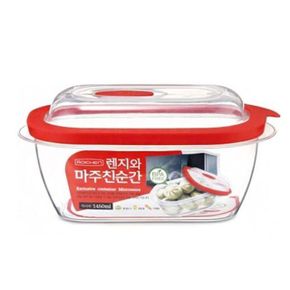 로이첸 전자렌지 용기 직사각 반찬통 보관통 1450ML X ( 2매입 )