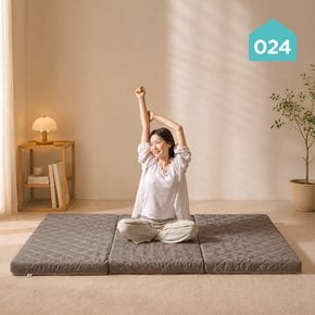 미니멀 푹신한 손잡이 3단 접이식 토퍼 매트리스 8cm 멀티싱글