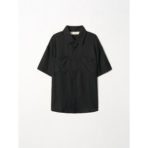 Light Linen Pocket Shirt_Black