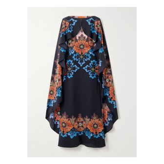  라더블제이 라더블제이 매직 케이프 이펙트 프린트 실크 크레이프 맥시 드레스 네이비 46376663162903208