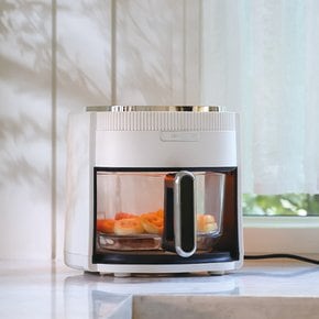 (사은품 증정) 신상! 델리팬 글라스팟 4.5L 유리 에어프라이어 DEL-DA5  저소음 대용량 바스켓형