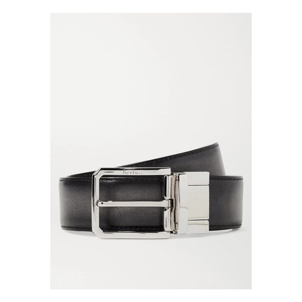 3.5cm Scritto Reversible Leather Belt 그레이