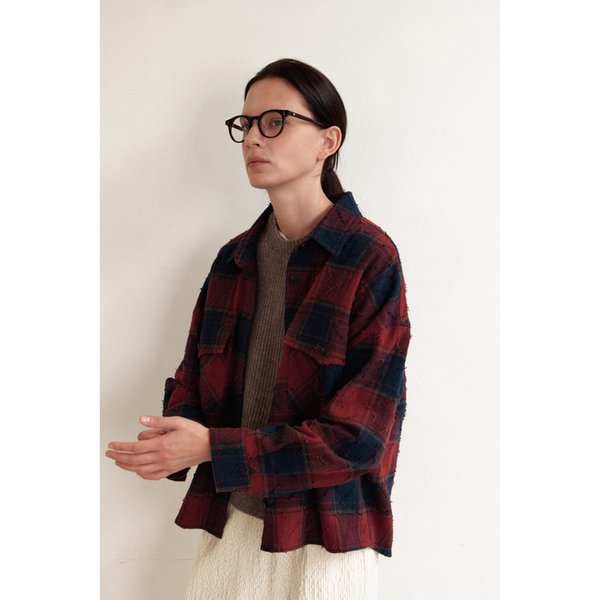 bellaco check shirtket-RED