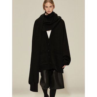 리디피 울 터틀 넥 니트 스카프 (black)