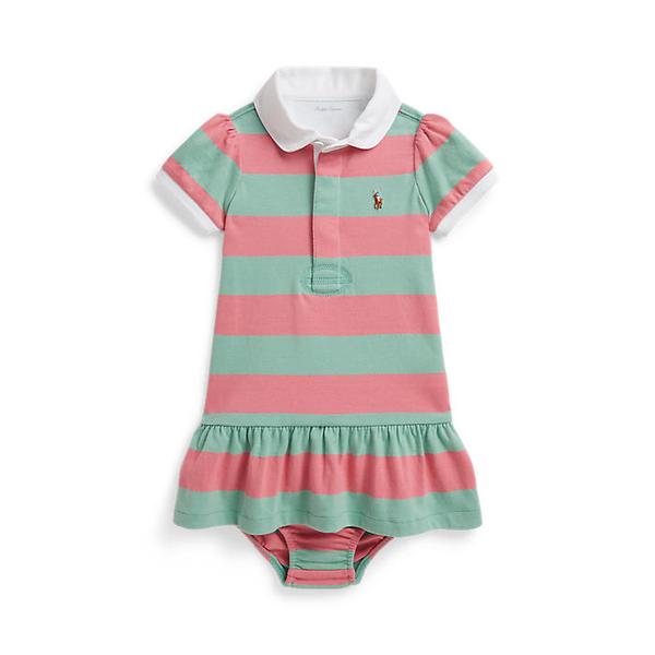 랄프 로렌 베이비 여아 스트라이프 코튼 럭비 드레스 앤 블루머(CWPODRSF3D20730660)