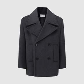 남성 울 블렌드 피코트 CHARCOAL MG