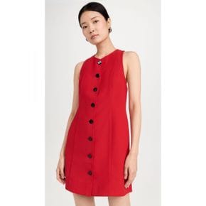 4958195 GANNI Red Twill Suiting Mini Dress 101298658