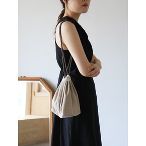 Linen pouch bag _beige