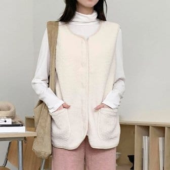 신세계라이브쇼핑 [옷자락] 여자 캐주얼 뽀글이 후리스 더블포켓 베스트