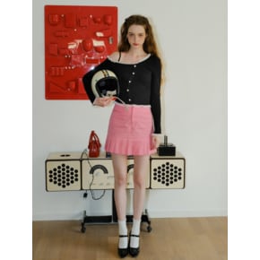 Cest_Slim fit pleated skirt_Pink